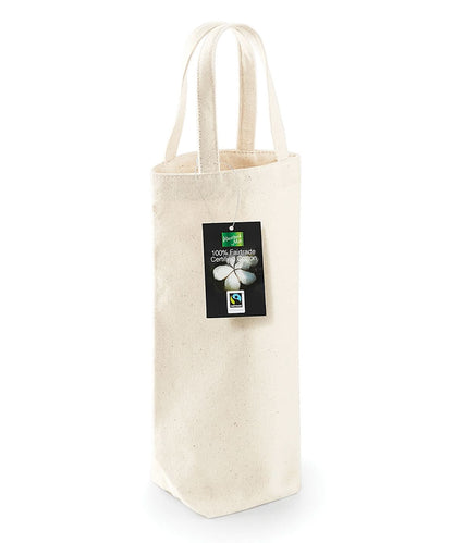 Westford Mill Fairtrade Cotton Bottle Bag WM620 - Natural One size - Customisable Bags