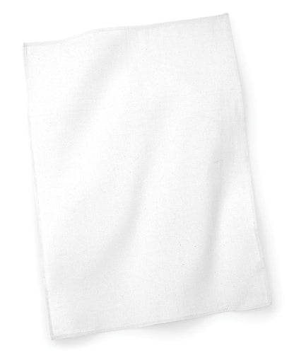 Westford Mill Tea Towel WM701 - White One size - Customisable Towels