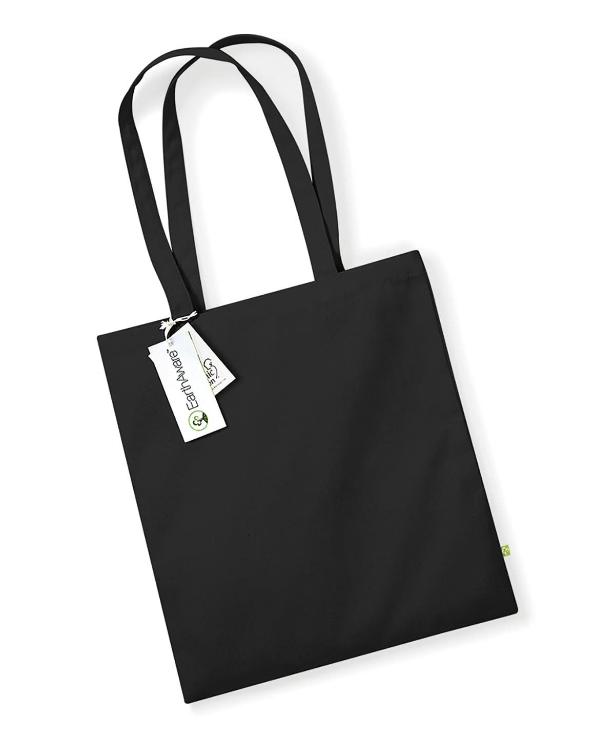 Westford Mill Earthaware Organic Bag For Life WM801 - Black One size - Customisable Bags