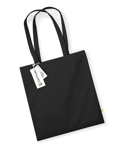Westford Mill Earthaware Organic Bag For Life WM801 - Black One size - Customisable Bags