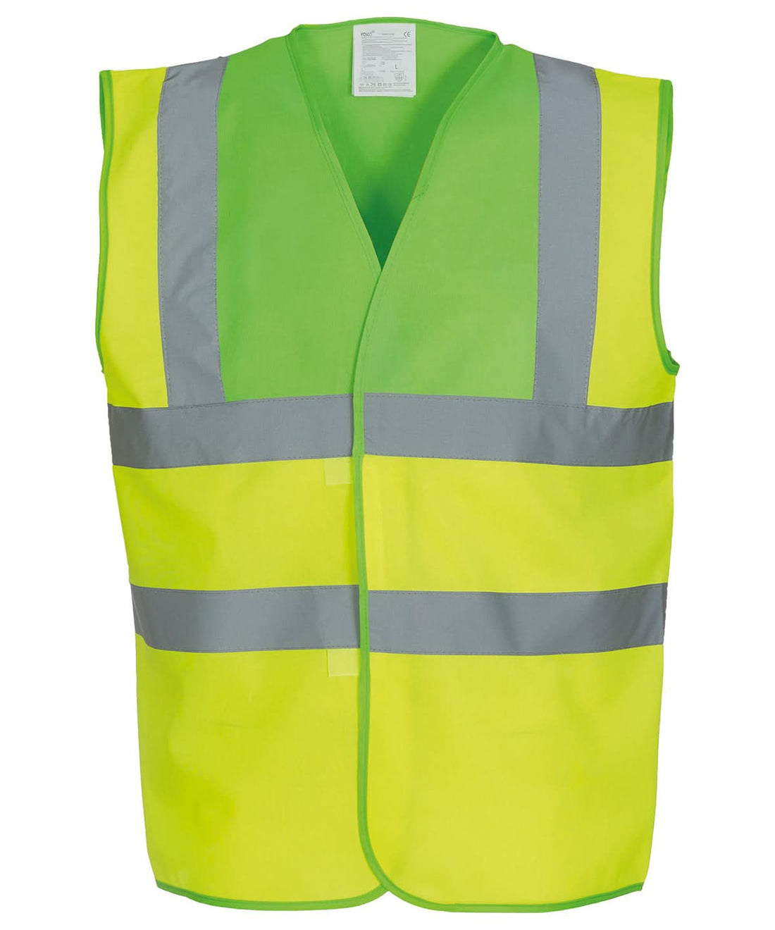 Yoko Hi vis 2 band and braces waistcoat HVW100 Lime Yoke Yellow YK001 - Lime Yokeyellow - Customisable Hi-Vis Vest
