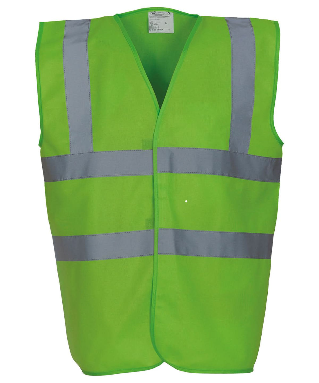 Yoko Hi vis 2 band and braces waistcoat HVW100 Lime YK001 - Lime - Customisable Hi-Vis Vest