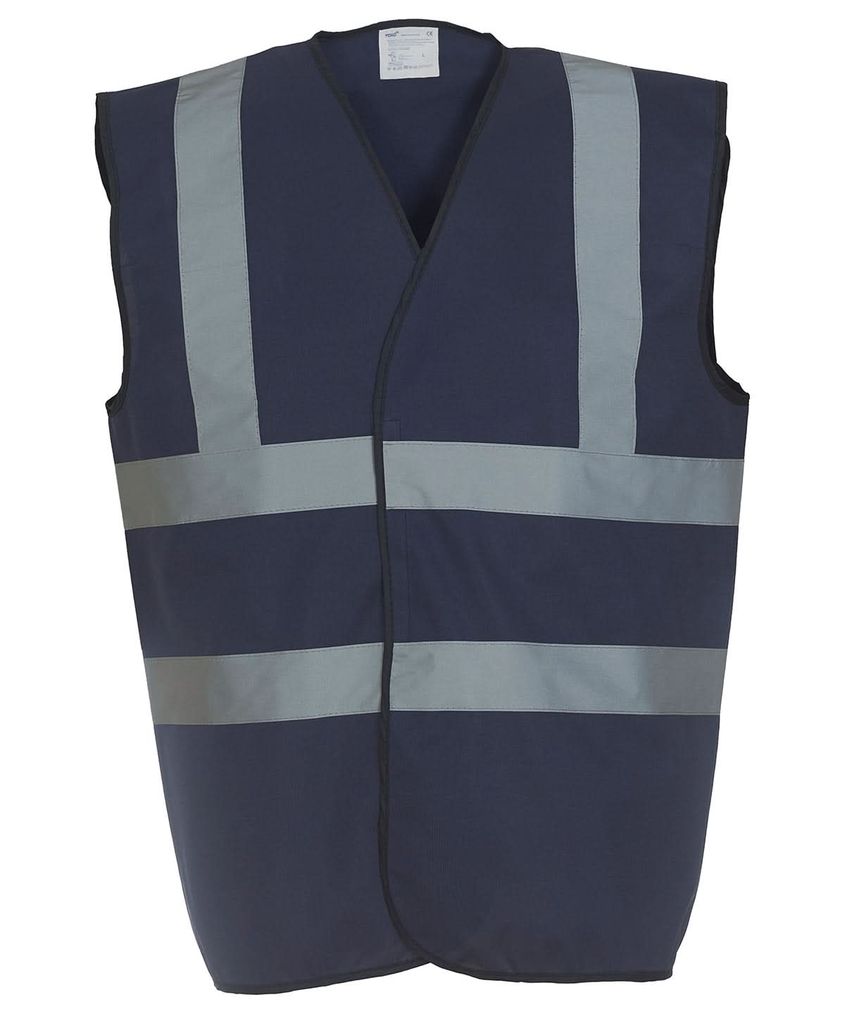 Yoko Hi vis 2 band and braces waistcoat HVW100 Navy YK001 - Navy - Customisable Hi-Vis Vest