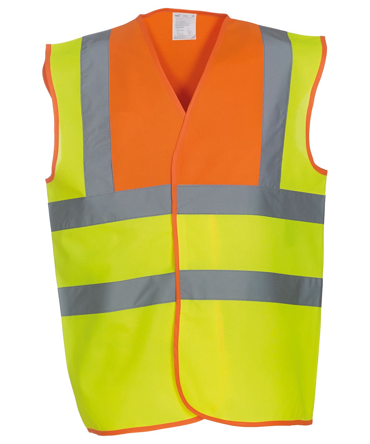 Yoko Hi vis 2 band and braces waistcoat HVW100 Orange Yoke Yellow YK001 - Orange Yokeyellow - Customisable Hi-Vis Vest