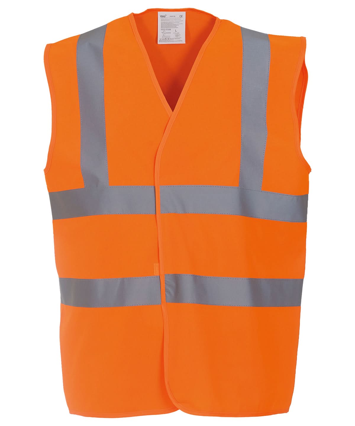 Yoko Hi vis 2 band and braces waistcoat HVW100 Orange YK001 - Orange - Customisable Hi-Vis Vest