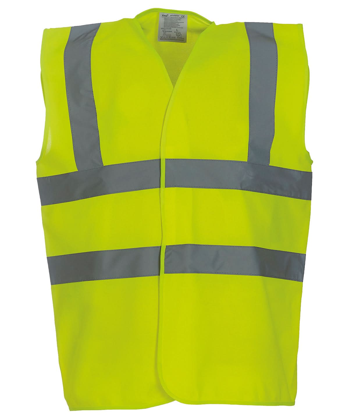 Yoko Hi vis 2 band and braces waistcoat HVW100 Yellow YK001 - Yellow - Customisable Hi-Vis Vest
