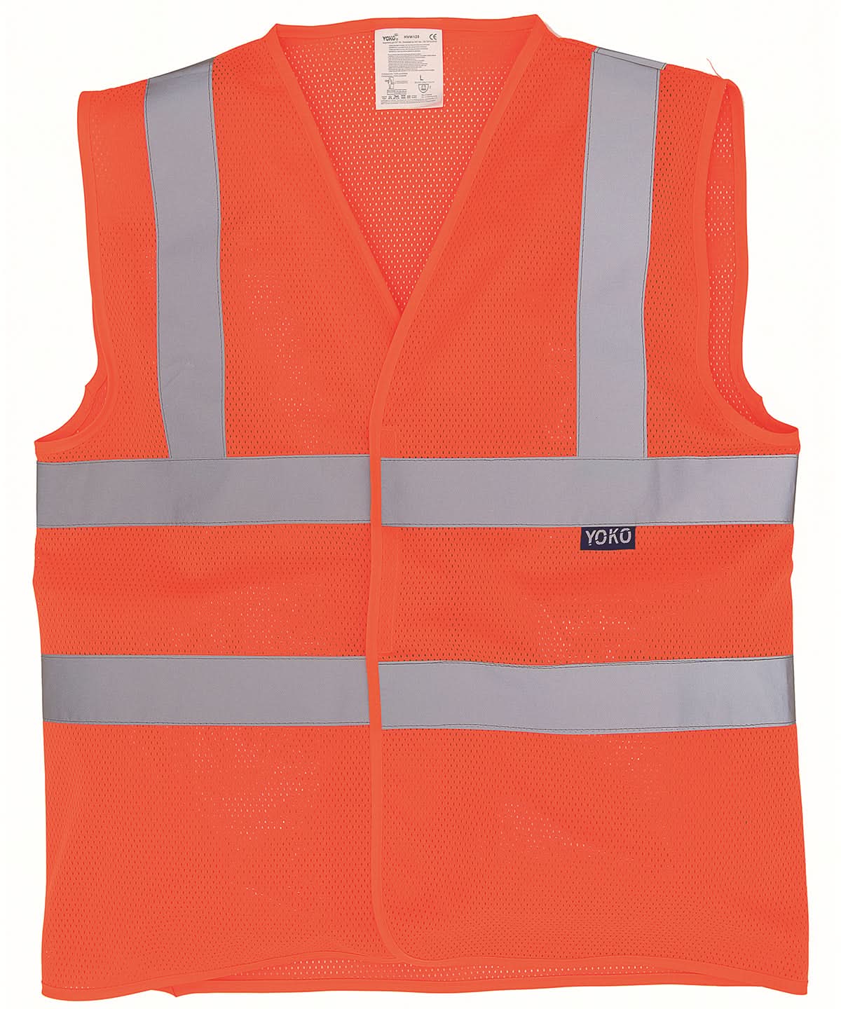 Yoko Top Cool Open Mesh 2 Band And Braces Waistcoat Hvw120 YK006 - Orange - Customisable Hi-Vis Vest