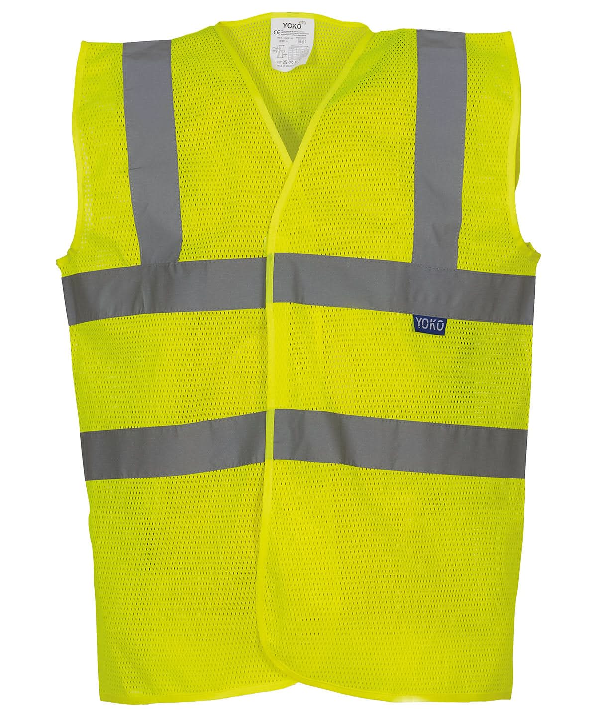 Yoko Top Cool Open Mesh 2 Band And Braces Waistcoat Hvw120 YK006 - Yellow - Customisable Hi-Vis Vest