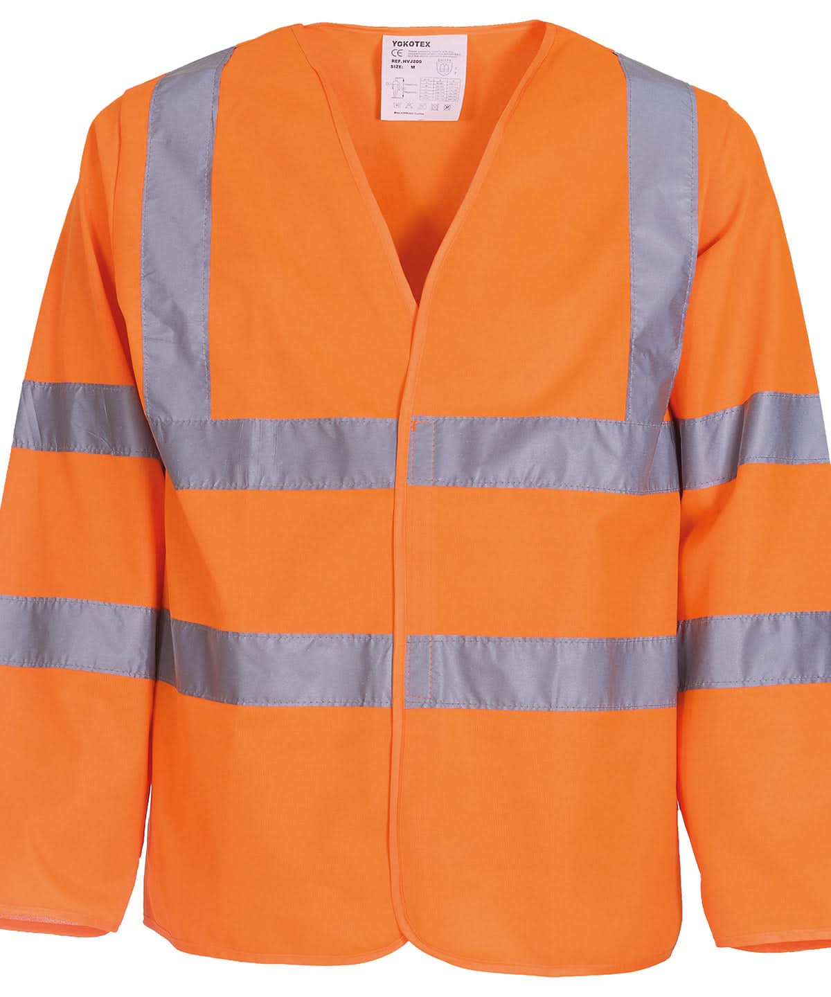 Yoko HV Long Sleeve Waistcoat Hvj200 YK007 - Orange - Customisable Hi-Vis Vest