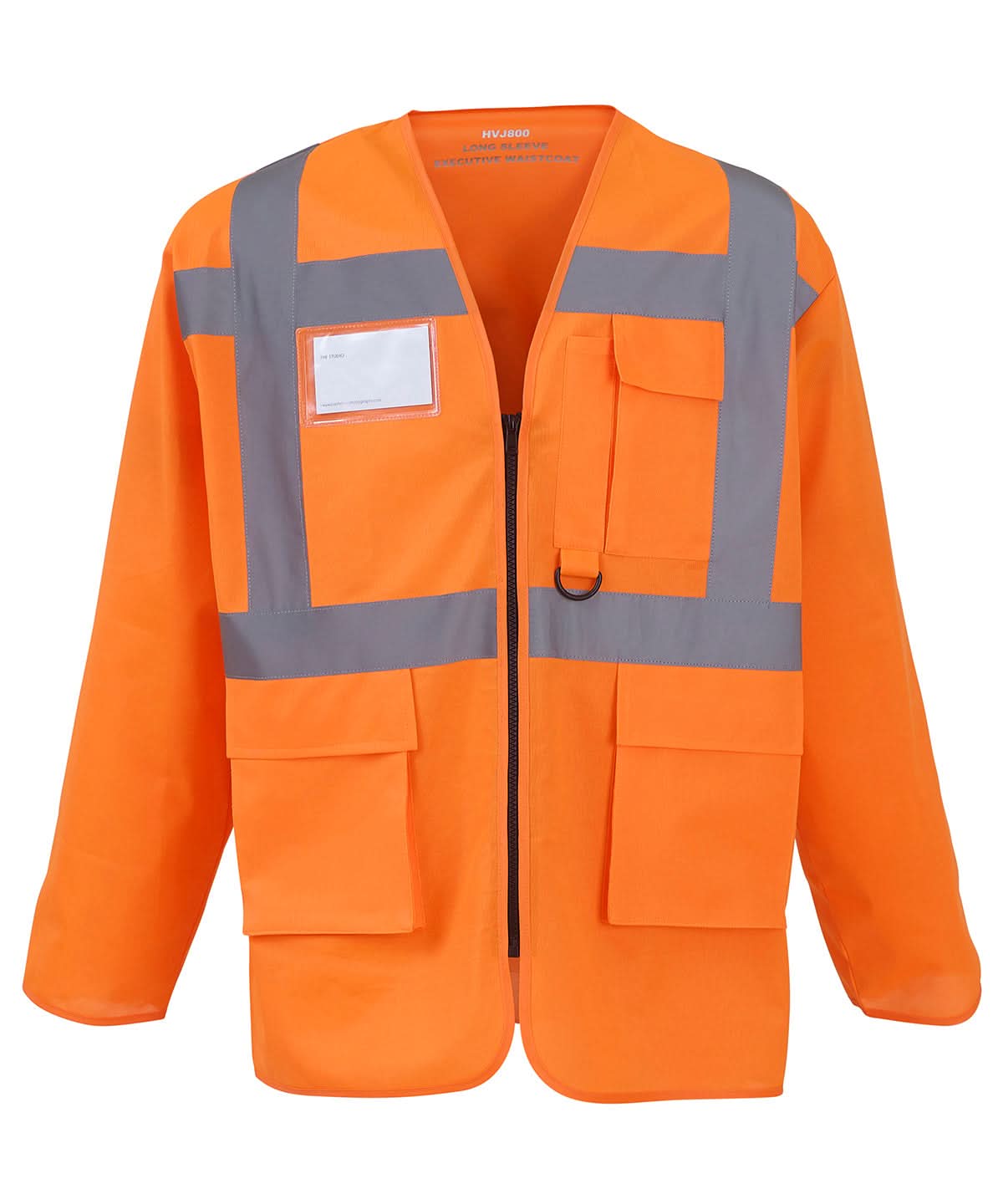 Yoko HV Executive Long Sleeve Waistcoat Hvj800 YK014 - Orange - Customisable Hi-Vis Vest