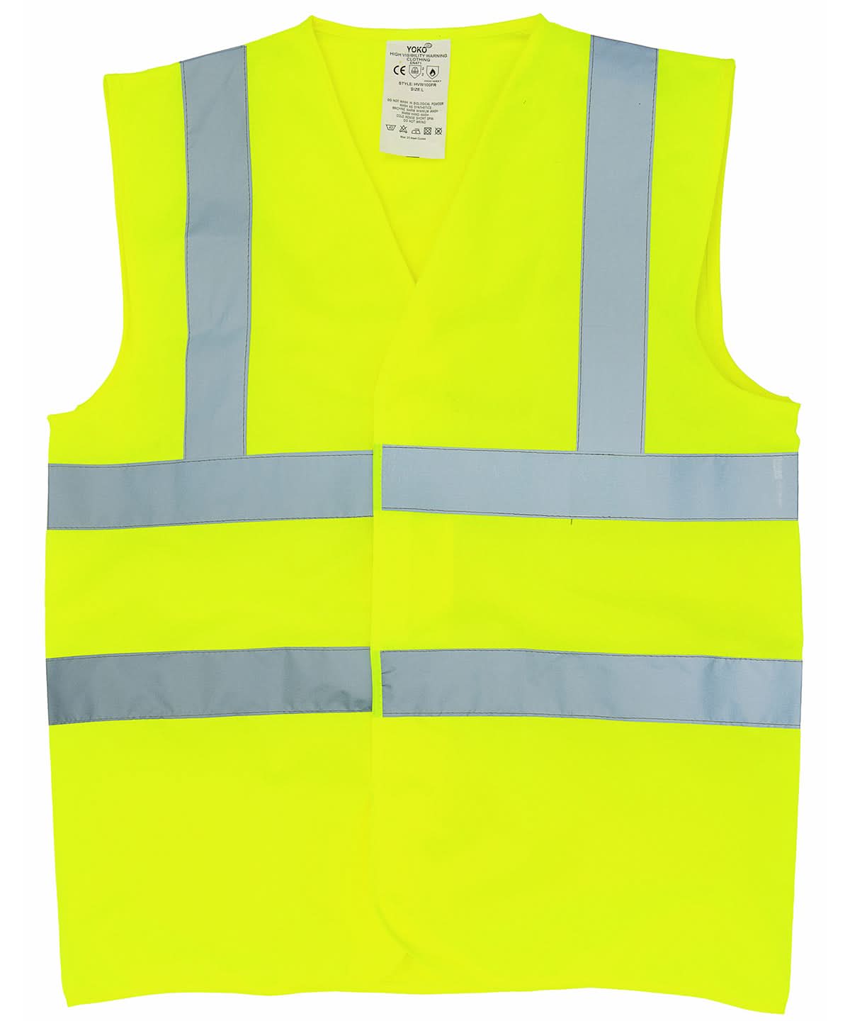 Yoko Flame Retardant HV Sleeveless Waistcoat Hvw100Fr YK016 - Yellow - Customisable Hi-Vis Vest