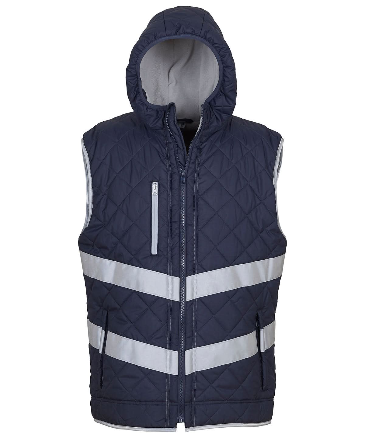 Yoko HV Kensington Hooded Gilet Hv007 YK026 - Navy - Customisable Bodywarmers