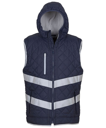 Yoko HV Kensington Hooded Gilet Hv007 YK026 - Navy - Customisable Bodywarmers