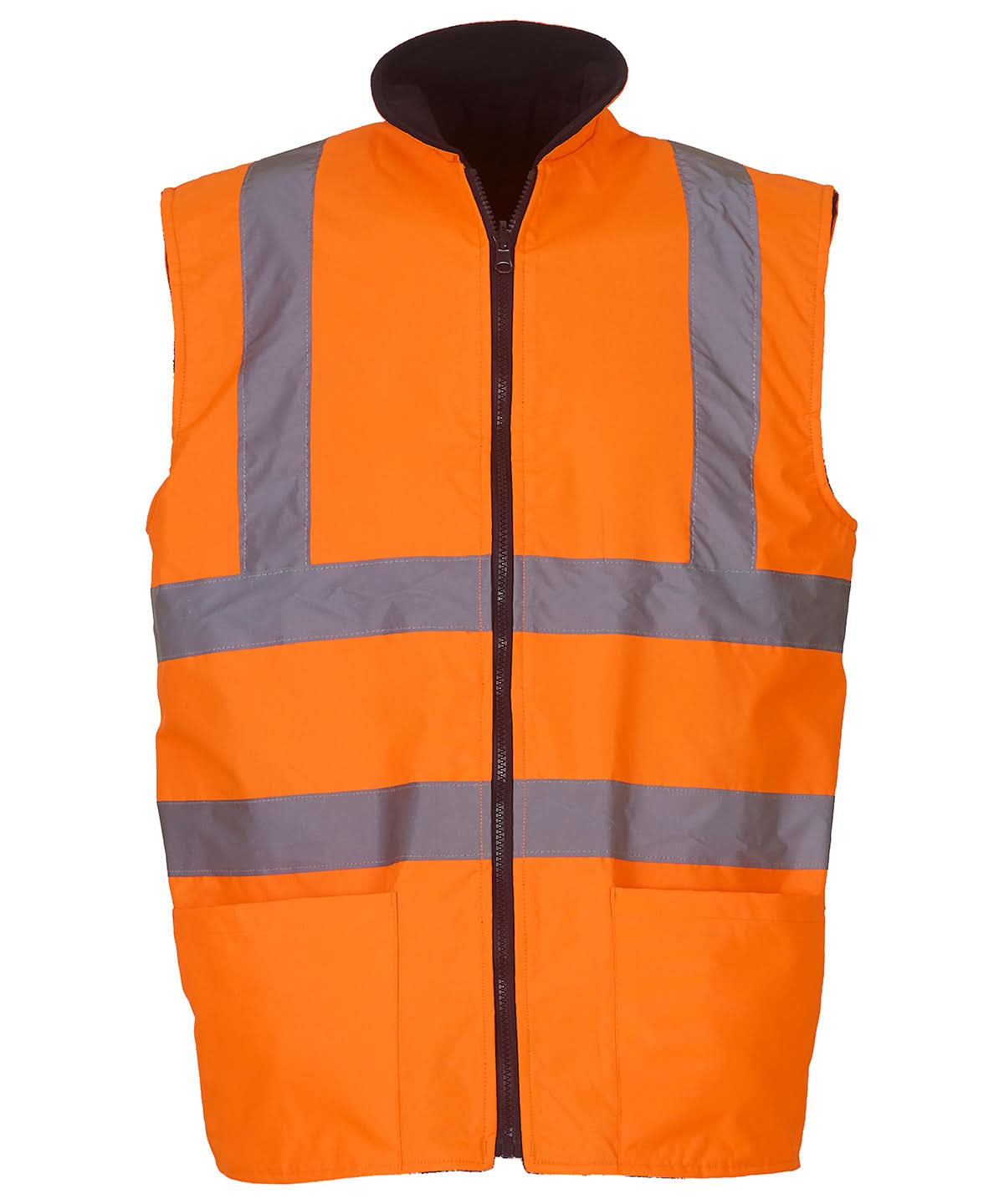 Yoko HV Reversible Fleece Bodywarmer Hv008F YK041 - Orange - Customisable Bodywarmers