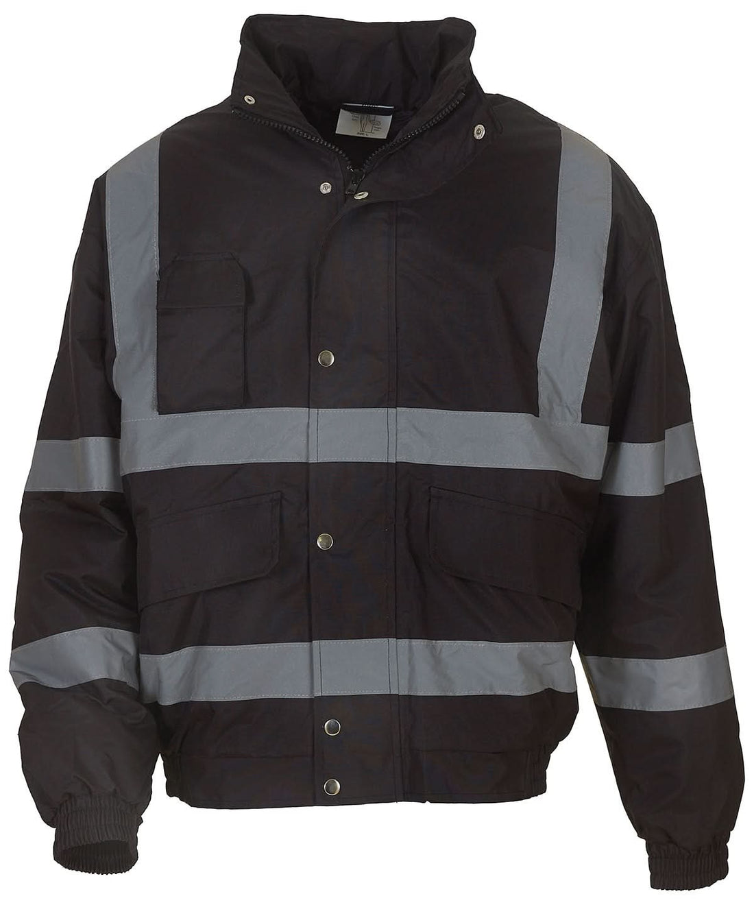 Yoko Hi-Vis Classic Bomber Jacket HVP211 (YK043) - Black - Customisable Jacket