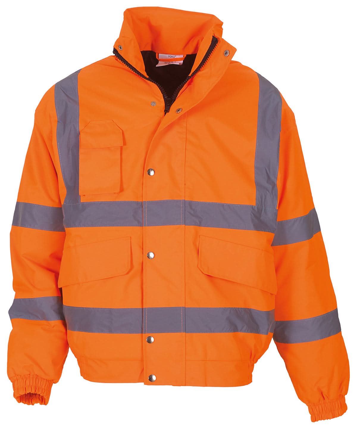 Yoko Hi-Vis Classic Bomber Jacket HVP211 (YK043) - Orange - Customisable Jacket