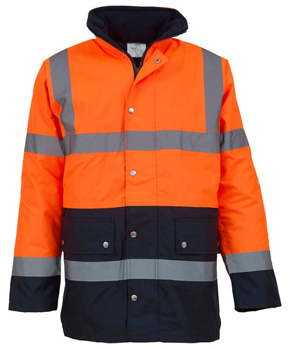 Yoko HV Two Tone Motorway Jacket Hvp302 YK048 - Orange Navy - Customisable Jacket