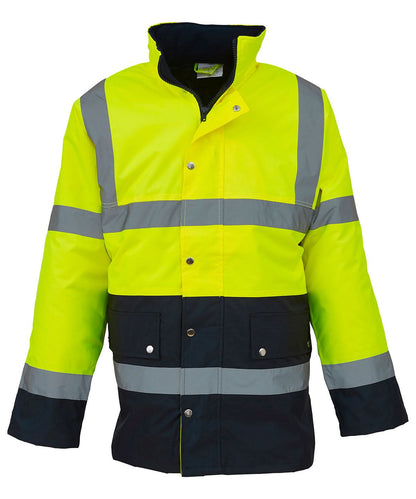 Yoko HV Two Tone Motorway Jacket Hvp302 YK048 - Yellow Navy - Customisable Jacket