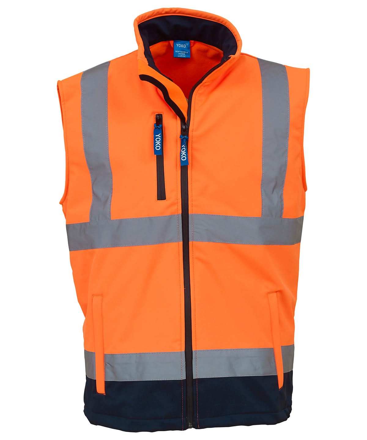 Yoko HV Softshell Gilet Hv006 YK050 - Orange Navy - Customisable Bodywarmers