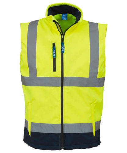 Yoko HV Softshell Gilet Hv006 YK050 - Yellow Navy - Customisable Bodywarmers