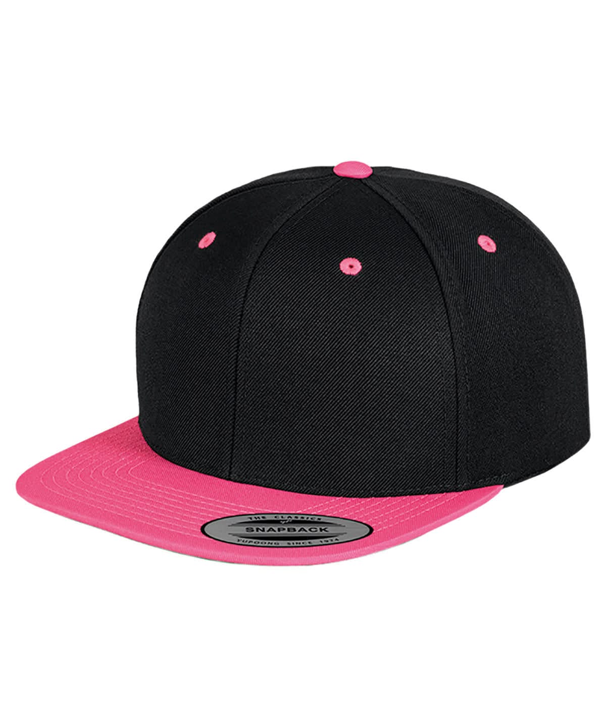 Flexfit By Yupoong The Classic Snapback 2 Tone 6089Mt YP002 - Black Neon Pink One size - Customisable Caps