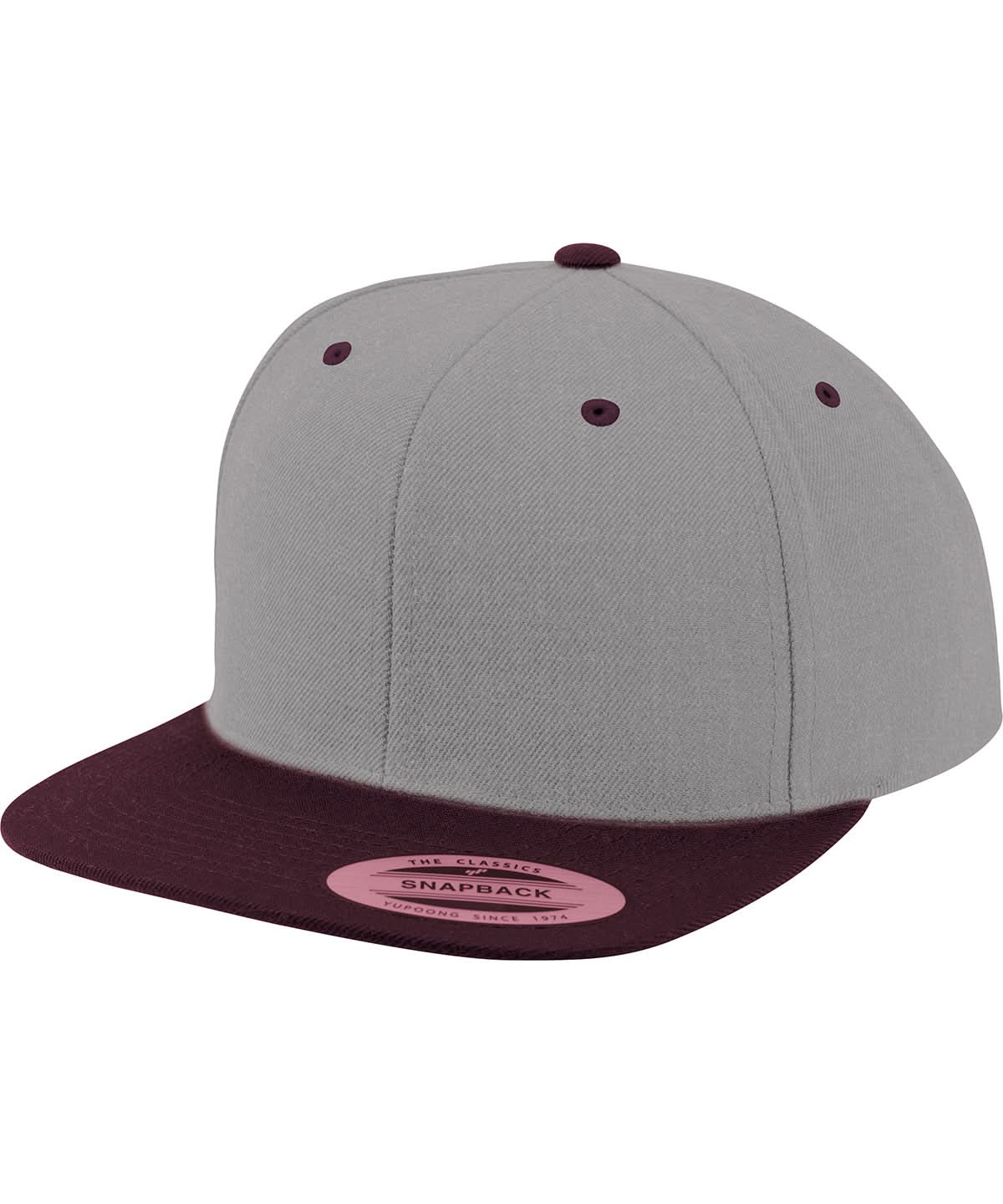 Flexfit By Yupoong The Classic Snapback 2 Tone 6089Mt YP002 - Heather Maroon One size - Customisable Caps