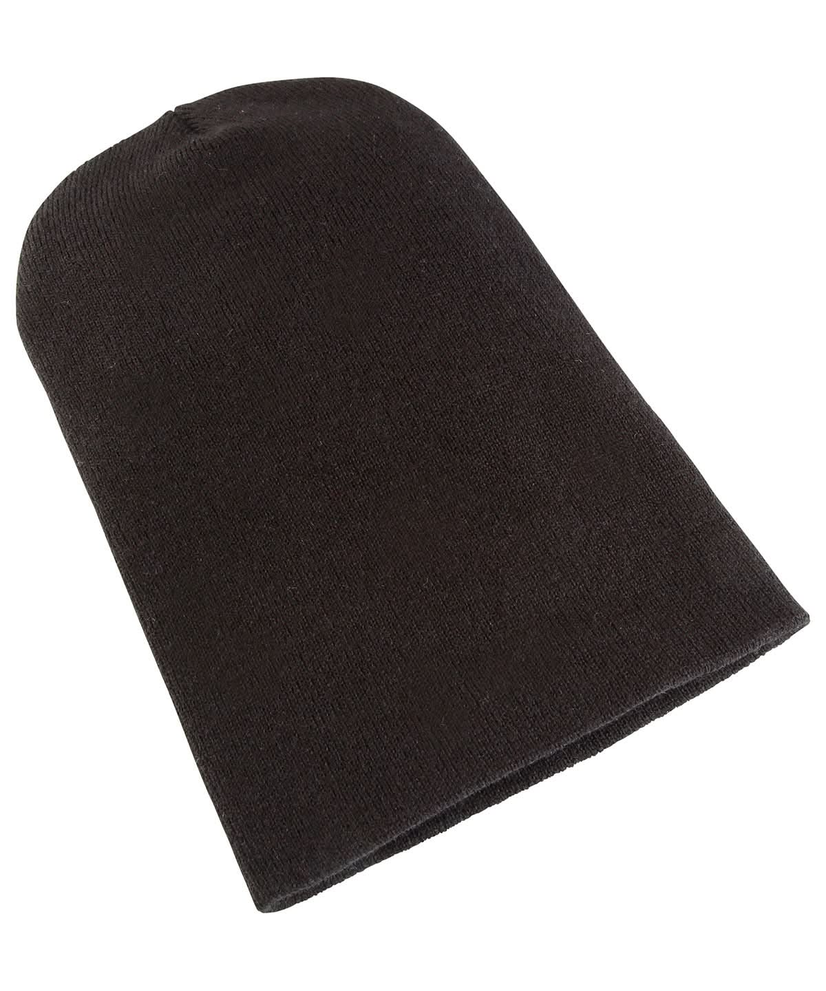 Flexfit By Yupoong Heavyweight Long Beanie 1501Kc YP012 - Black One size - Customisable Beanies