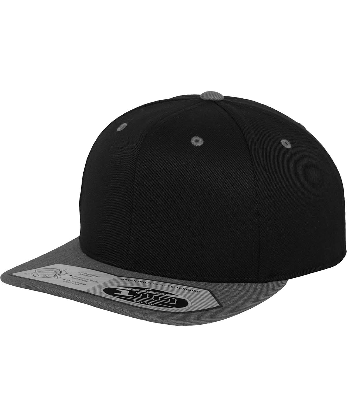 Flexfit By Yupoong 110 Fitted Snapback 110 YP020 - Black Grey One size - Customisable Caps