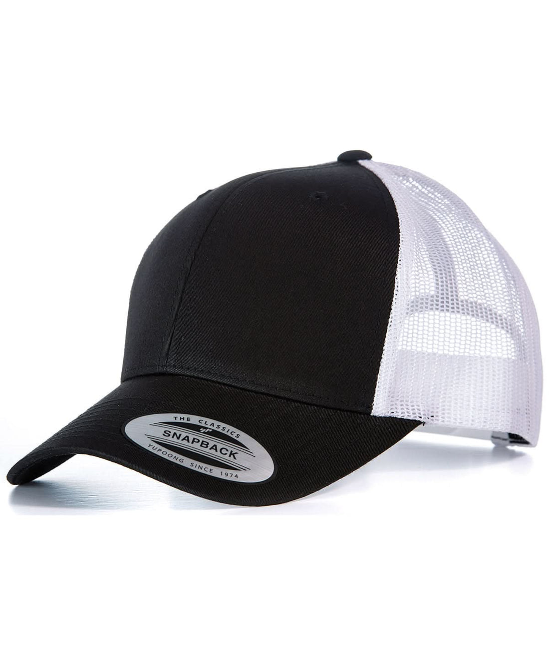 Retro Trucker Cap 6606 - YP023 - Black White One size - Customisable Caps