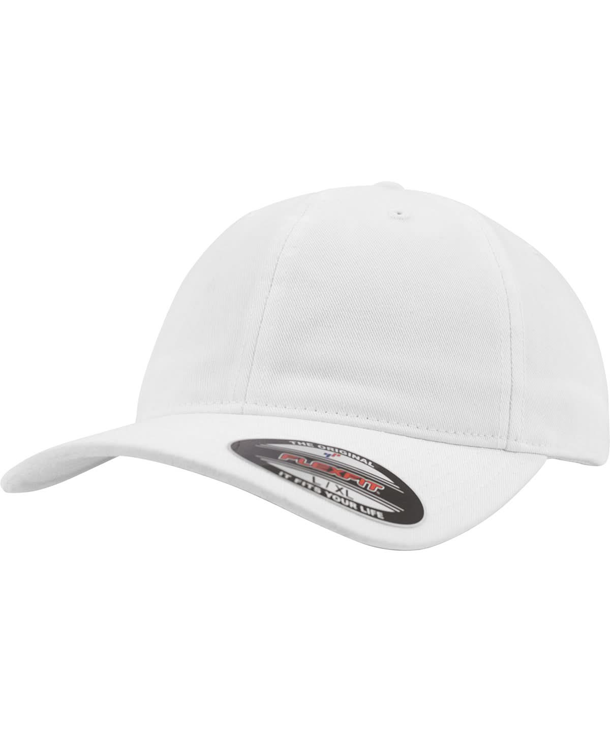 Flexfit By Yupoong Flexfit Garment Washed Cotton Dad Hat YP027 - White - Customisable Hats