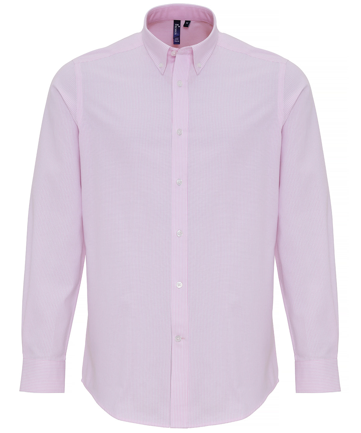 Cotton-rich Oxford stripes shirt - PR238 - White Pink - Customisable Shirts