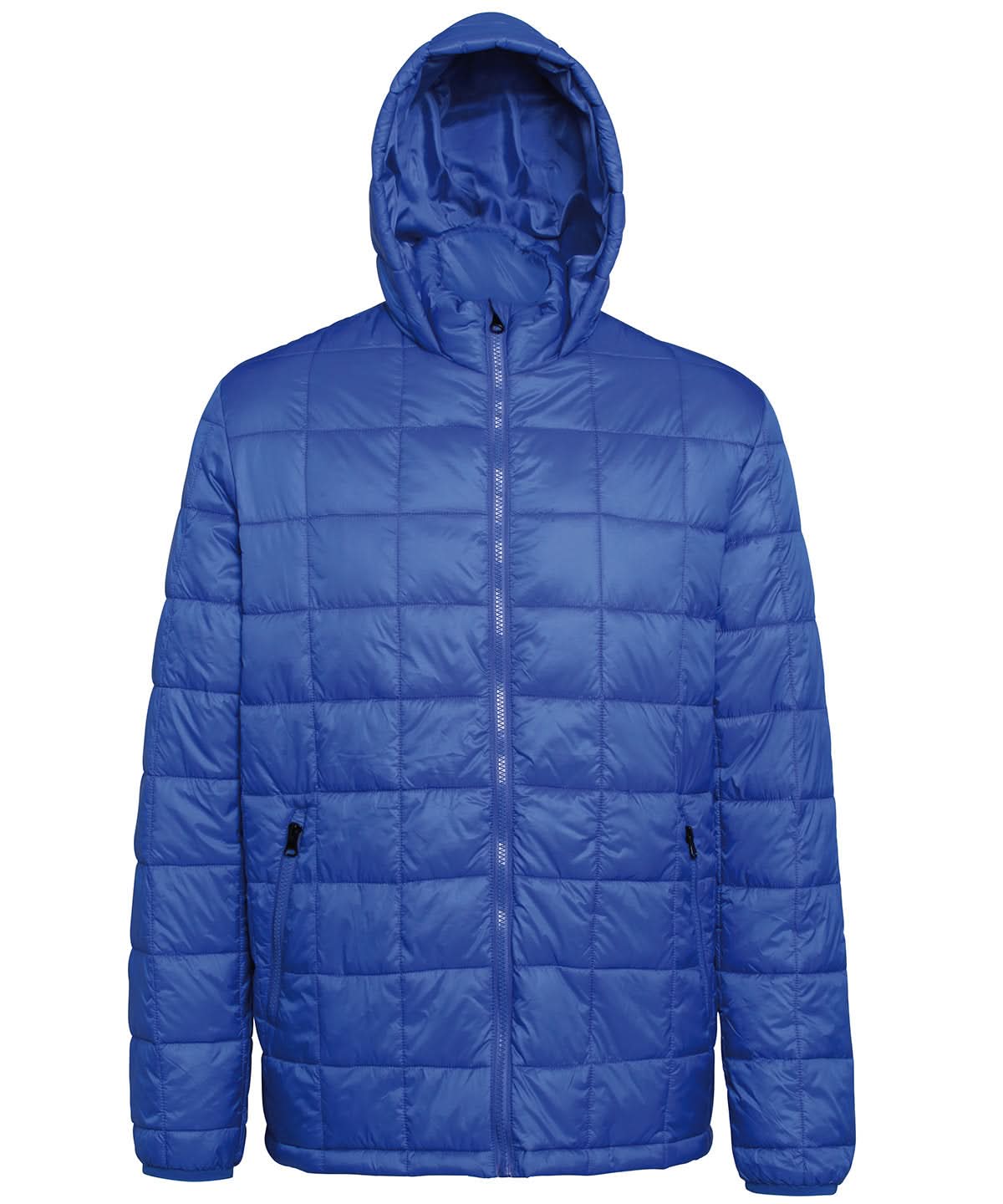 2786 Box quilt hooded jacket TS025 - Royal - Customisable Jacket