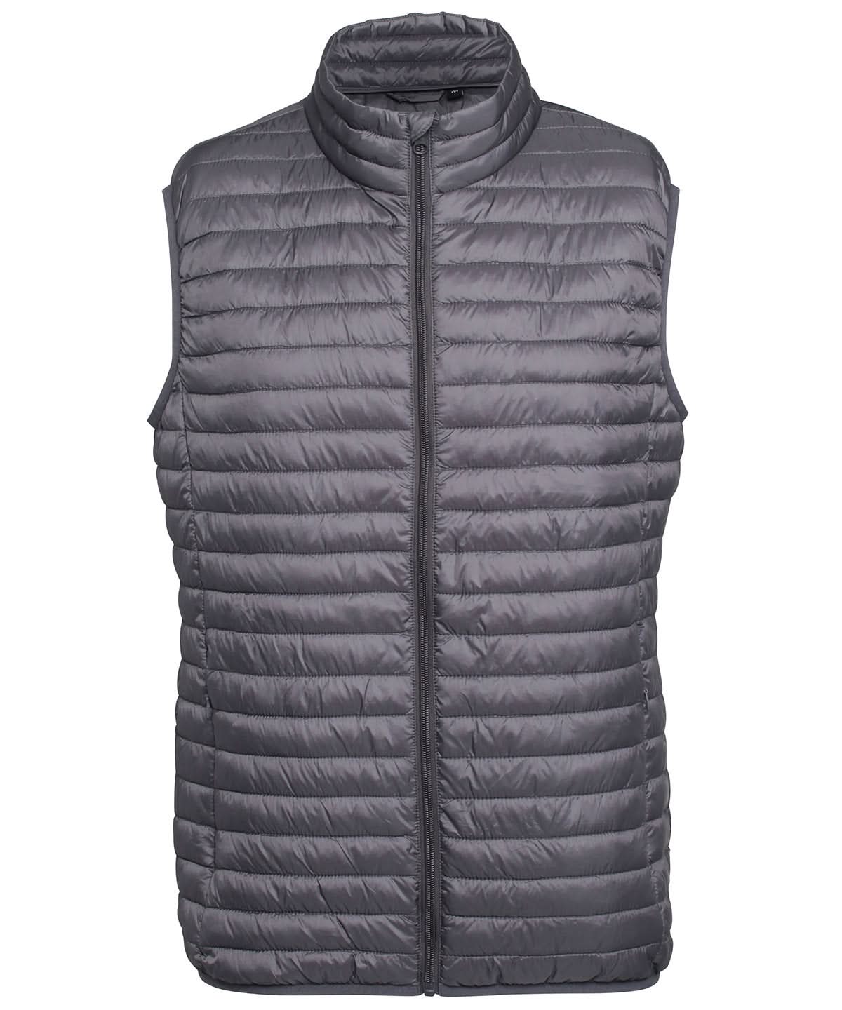 2786 Tribe fineline padded gilet TS019 - Steel - Customisable Bodywarmers