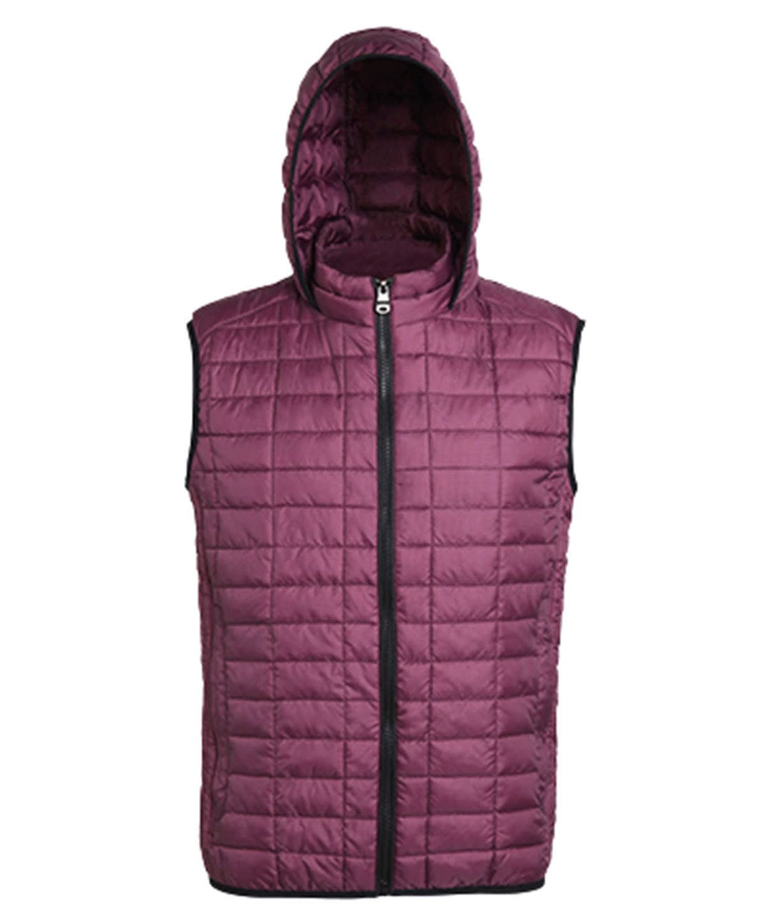 Honeycomb hooded gilet - TS024 - Mulberry - Customisable Bodywarmers