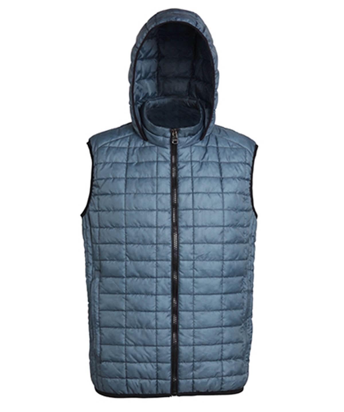2786 Honeycomb hooded gilet TS024 - Steel - Customisable Bodywarmers