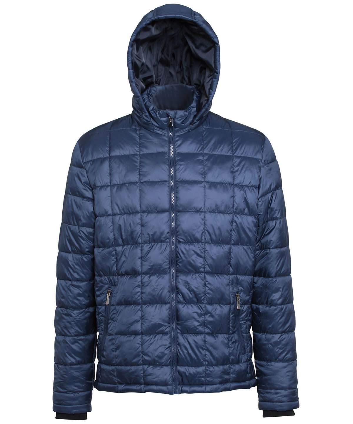 2786 Box quilt hooded jacket TS025 - Navy - Customisable Jacket