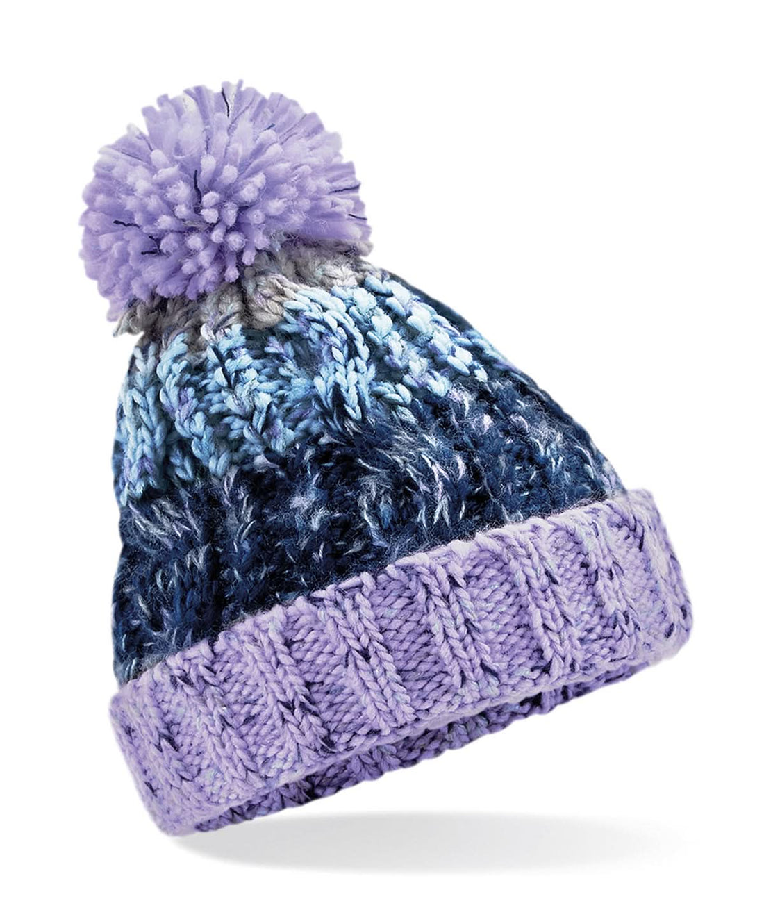 Beechfield Junior corkscrew pom pom beanie B486A - Lavender Fizz Infant - Customisable Beanies