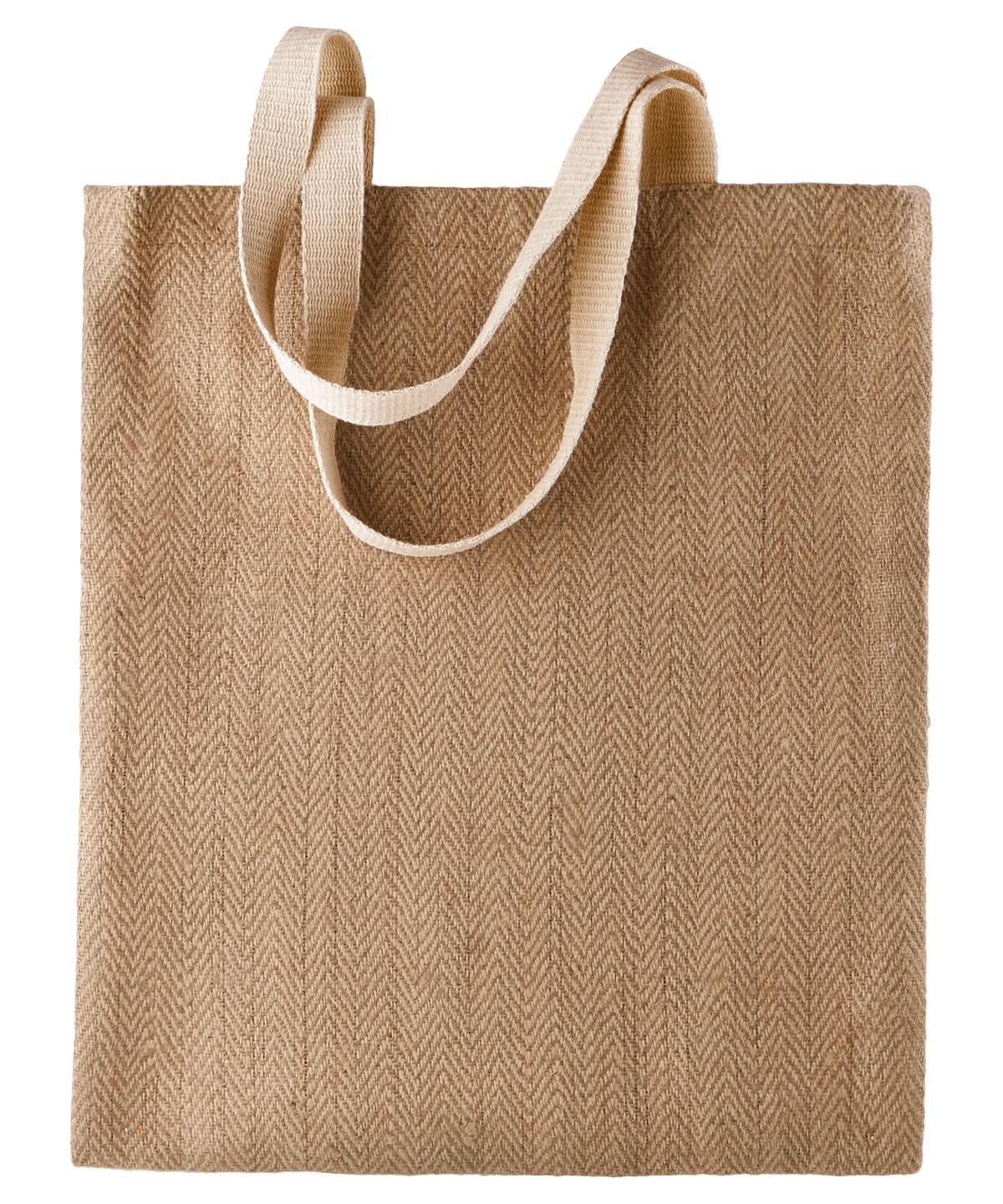 KiMood 100 natural yarn dyed jute bag KI009 - Natural Cappucino One size - Customisable Bags