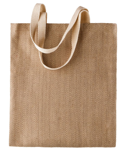 KiMood 100 natural yarn dyed jute bag KI009 - Natural Cappucino One size - Customisable Bags