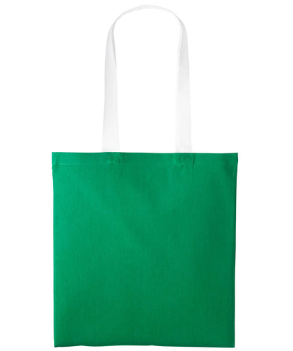 Nutshell Varsity cotton shopper long handle RL150 - Kelly Green White One size - Customisable Bags