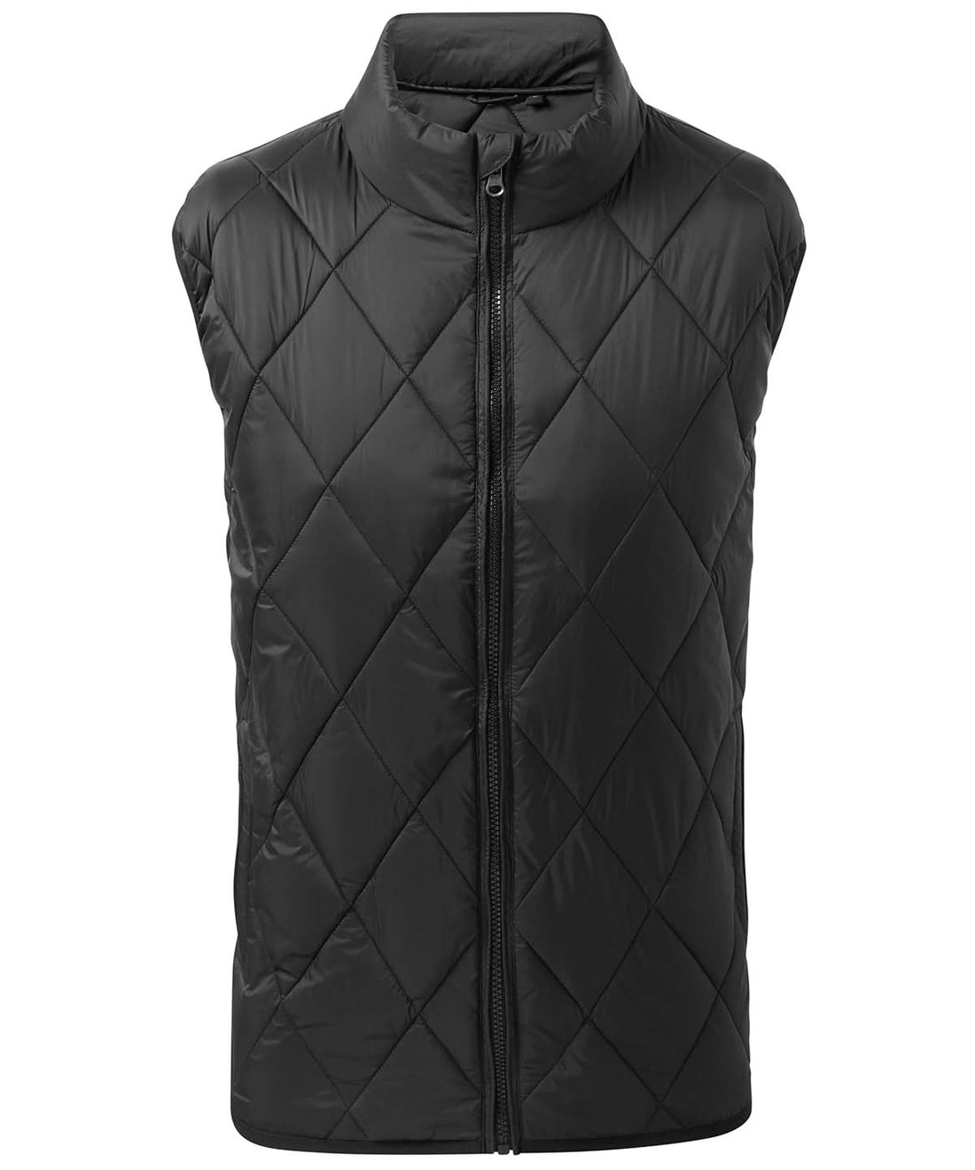 2786 Diamond pane padded gilet TS033 - Black - Customisable Bodywarmers