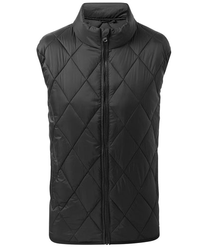 2786 Diamond pane padded gilet TS033 - Black - Customisable Bodywarmers