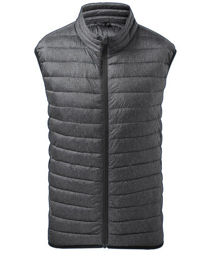 2786 Melange padded gilet TS038 - Charcoal Melange - Customisable Bodywarmers