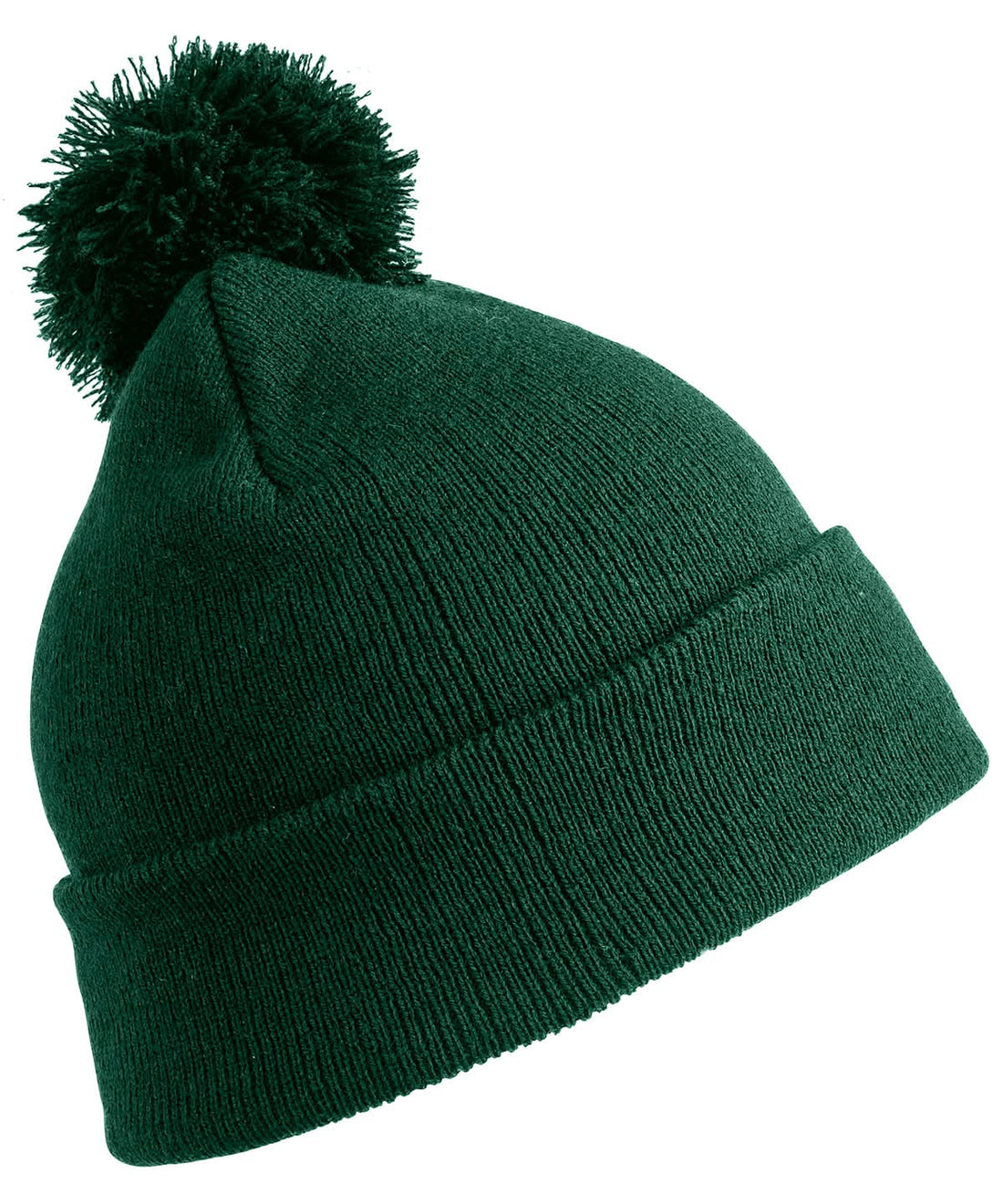 Result Winter Essentials Pom pom beanie RC28X - Bottle Green One size - Customisable Beanies