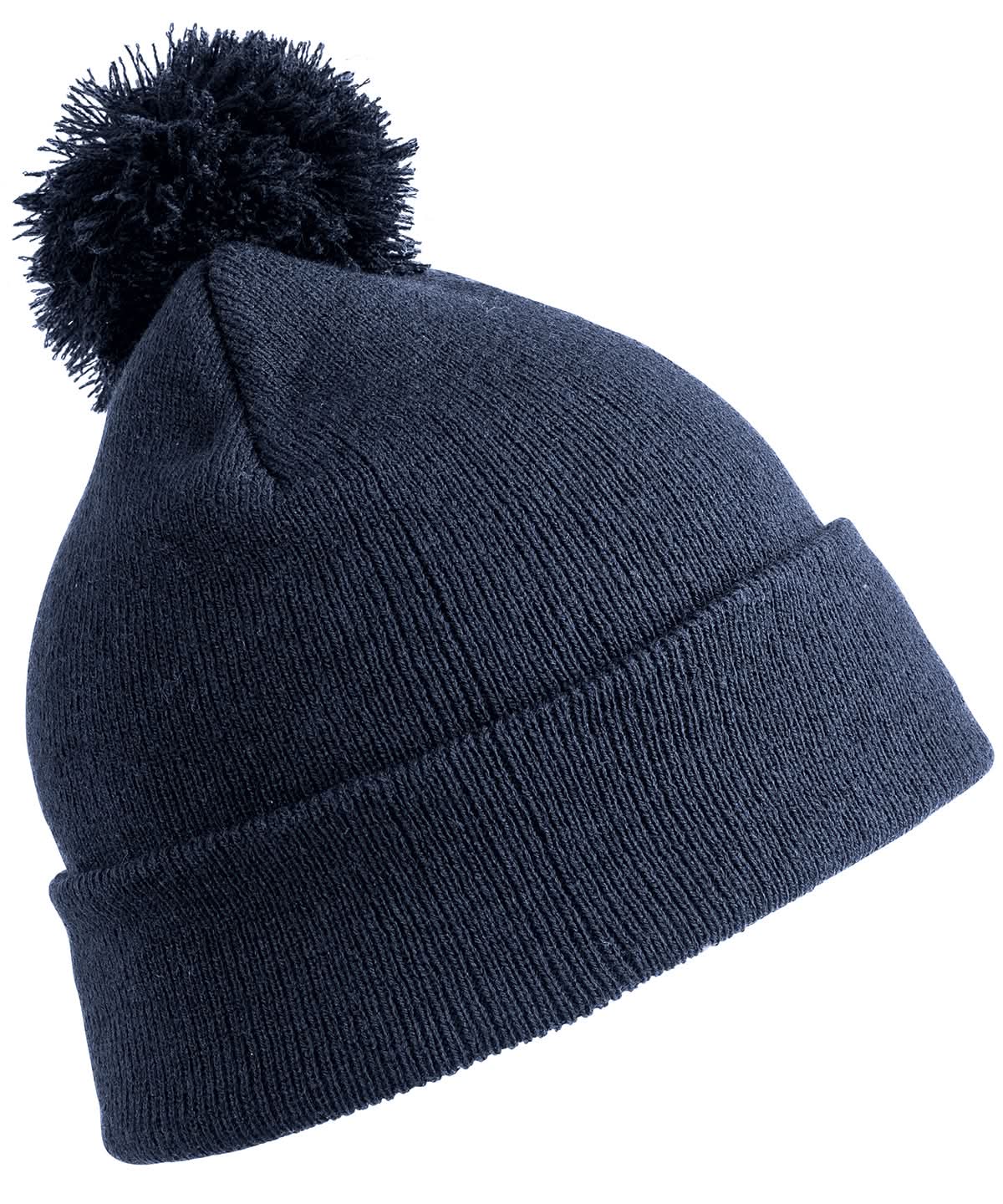 Result Winter Essentials Pom pom beanie RC28X - Navy One size - Customisable Beanies