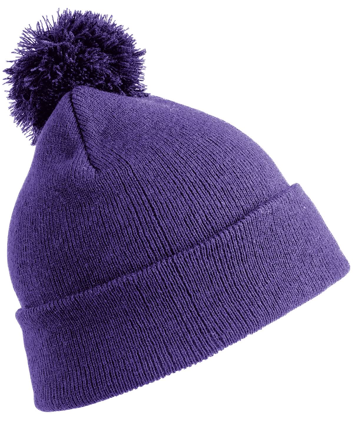 Result Winter Essentials Pom pom beanie RC28X - Purple One size - Customisable Beanies