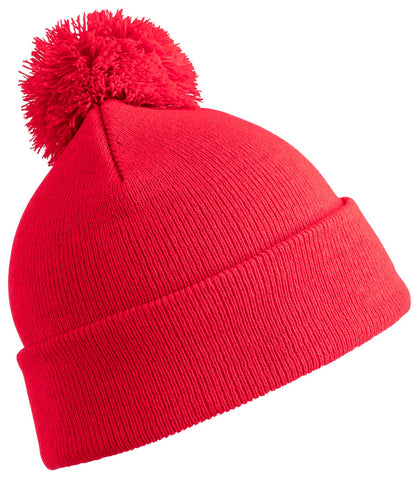 Result Winter Essentials Pom pom beanie RC28X - Red One size - Customisable Beanies