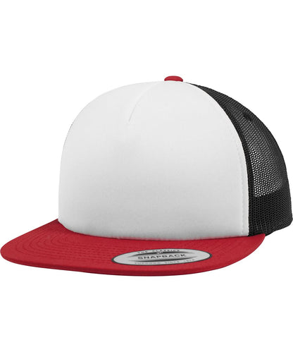 Flexfit By Yupoong Foam Trucker With White Front 6005Fw YP076 - Red White Black One size - Customisable Caps