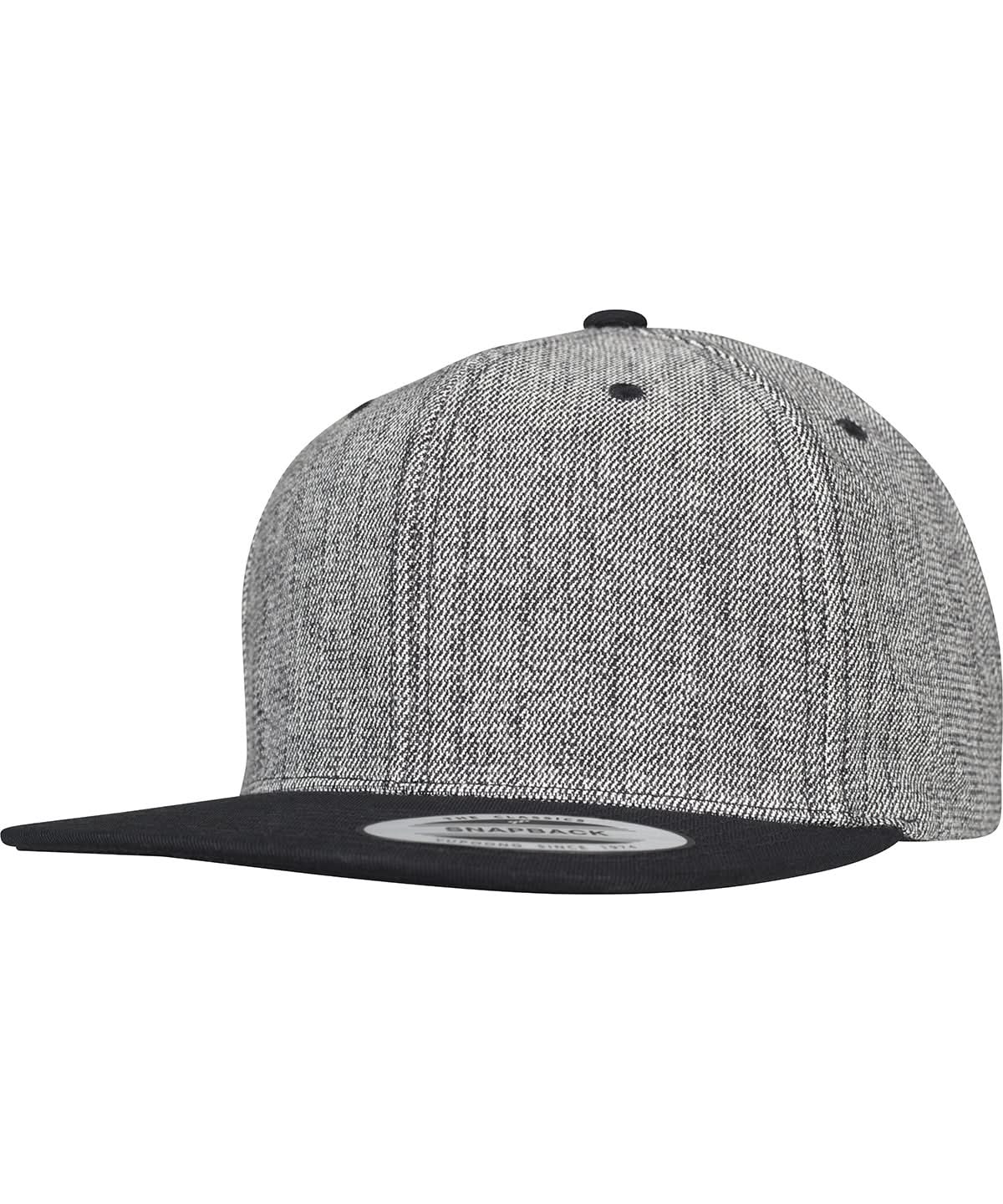 Flexfit By Yupoong Melange Solid Snapback 6089Ms YP085 - Black Melange Black One size - Customisable Caps