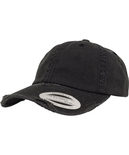 Flexfit By Yupoong Low Profile Destroyed Cap 6245Dc YP095 - Black One size - Customisable Caps
